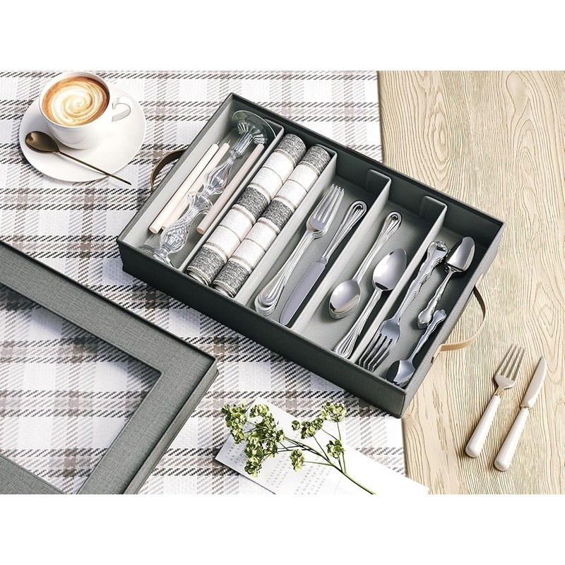 5 Piece Hard Shell China Storage Set Stackable Dish Organizer Padded Protection