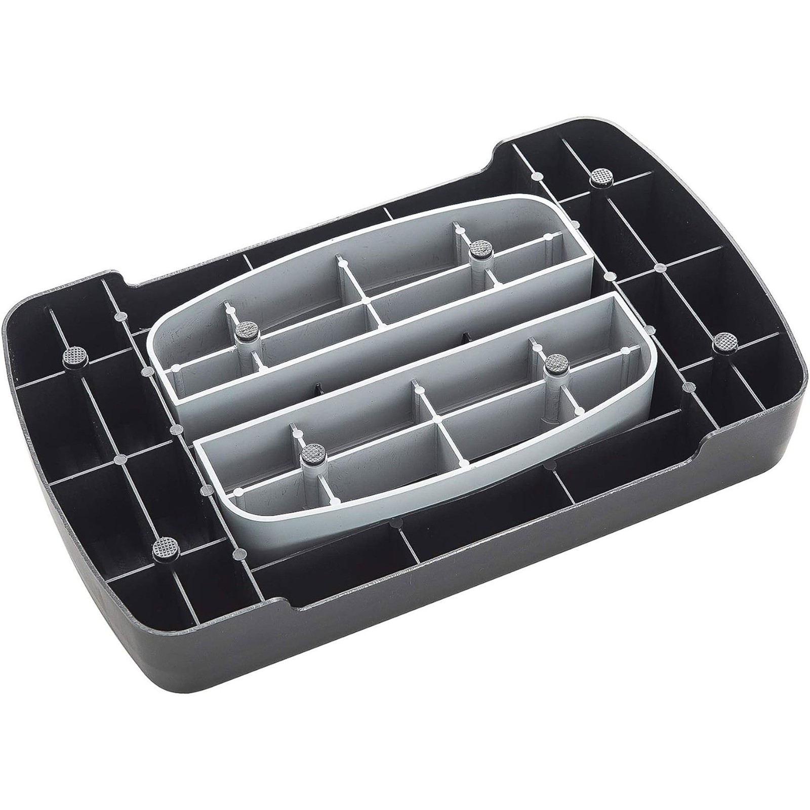 Fitvids 18" Workout Aerobic Stepper Platform with Adjustable Risers, Black/Gray