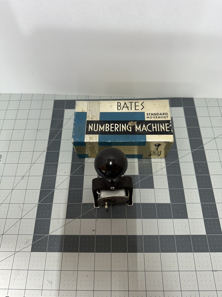 Vintage Bates Numbering Machine Standard Movement 6 Wheels Style E
