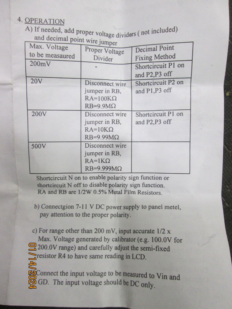 C+C PM-128 Universal Digital Panel Meter LED Display 3.5", 4 Bits 0-500V DC