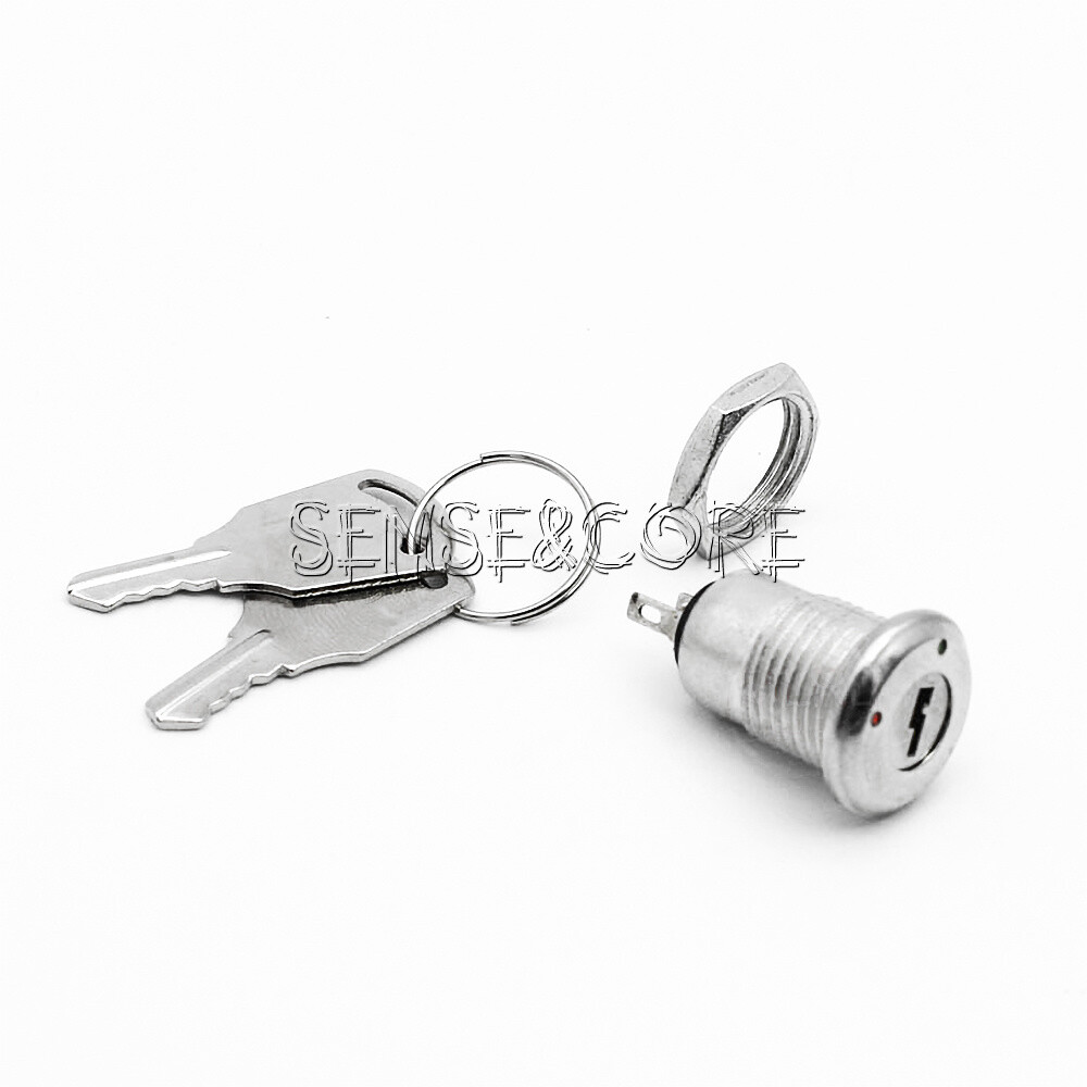 Normally Open Mini Lock Power Switch Security Key 1A 250V Button Kit KS-02 12mm-