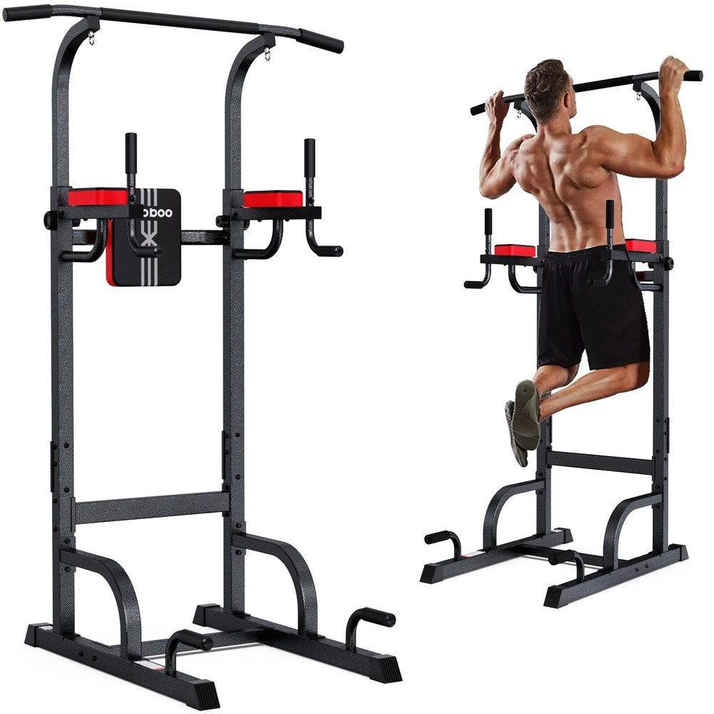 Indoor Power Tower MultiFunction Strength Training Dip Station Pull Up Bar Gym