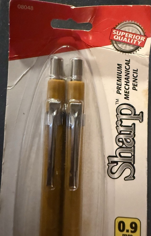 Pentel® Sharp Mechanical Drafting Pencil, 0.9 mm, Yellow Barrel, 2/Pack