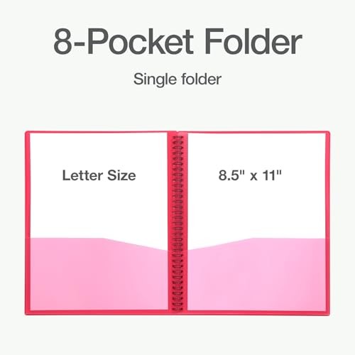 Poly 8-Organizer, Letter Size Folder, Durable Translucent Poly, Wire Pocket