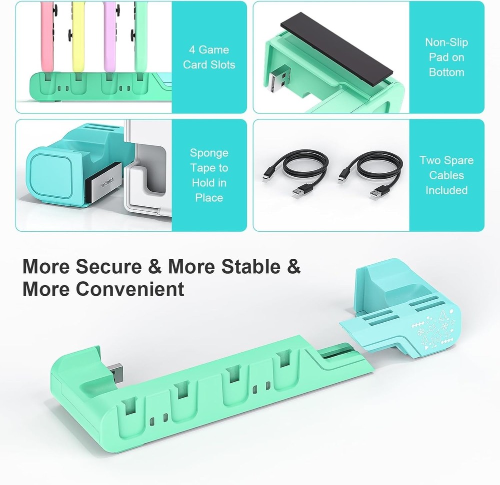 Switch Controller Charging Dock - Animal Crossing & Switch OLED Model Joycons...