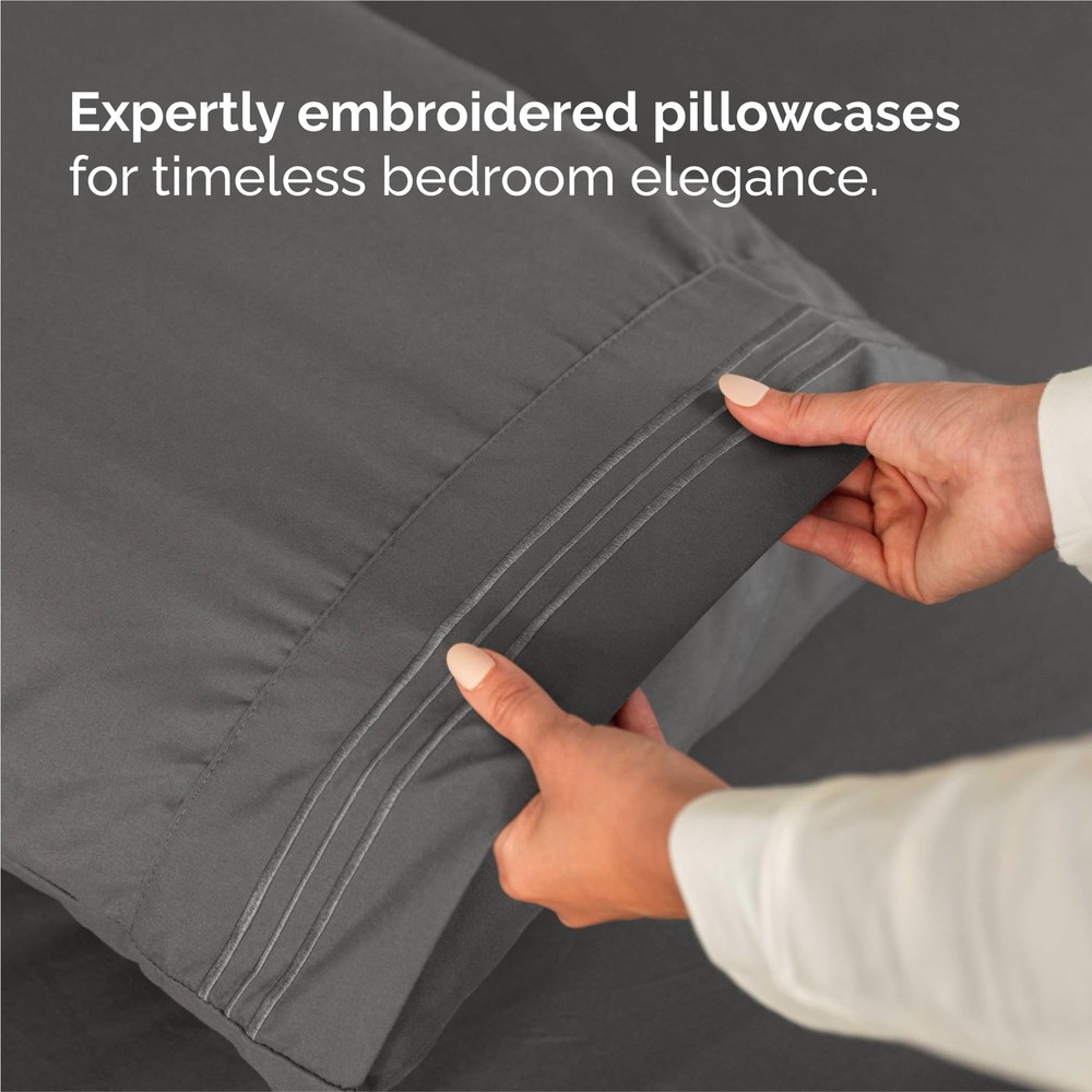 Split King Size 5 Piece Sheet Set - Comfy Breathable Cooling Bed Sheets Set ...