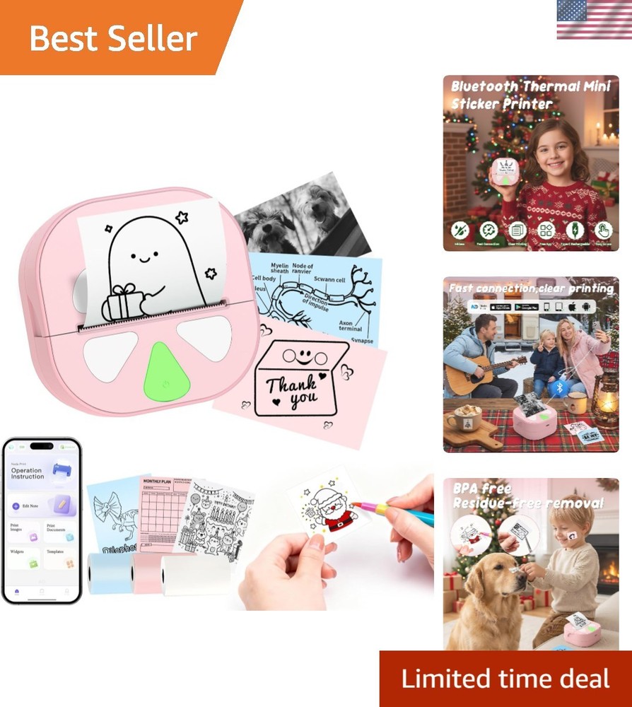 Versatile Mini Sticker Printer: Instant Labels & Stickers for Creative Projects