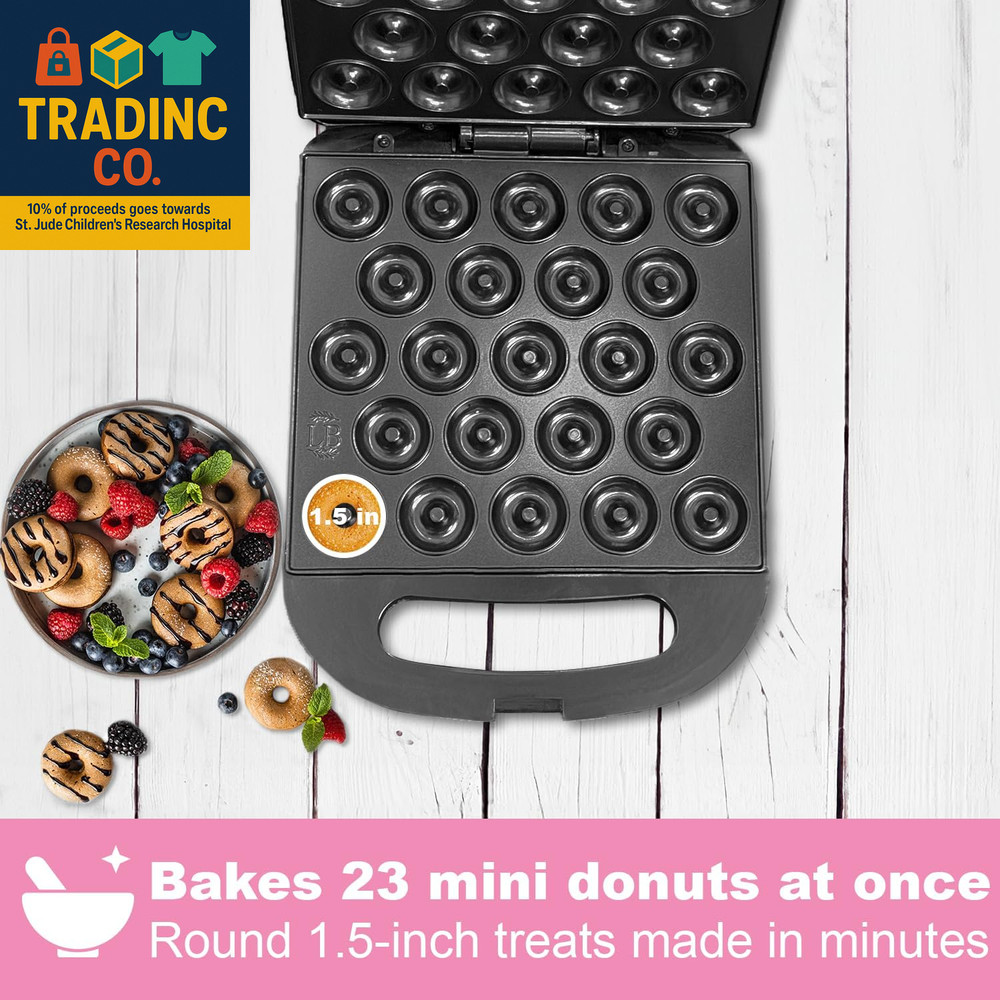 23 Mini Donut Maker Machine – Electric Donut Maker, Non-Stick, Fast Heating, Eas