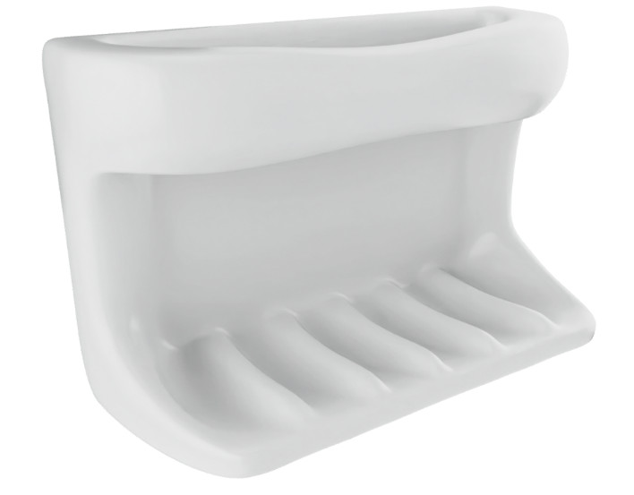 Lenape 4-1/4 in. x 6-1/4 in. White Ceramic Soap Dish and Cloth Holder - NEW