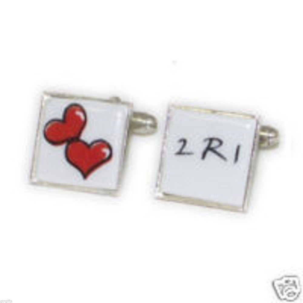 Two are One 2 r 1 Wedding Ceramic Cufflinks