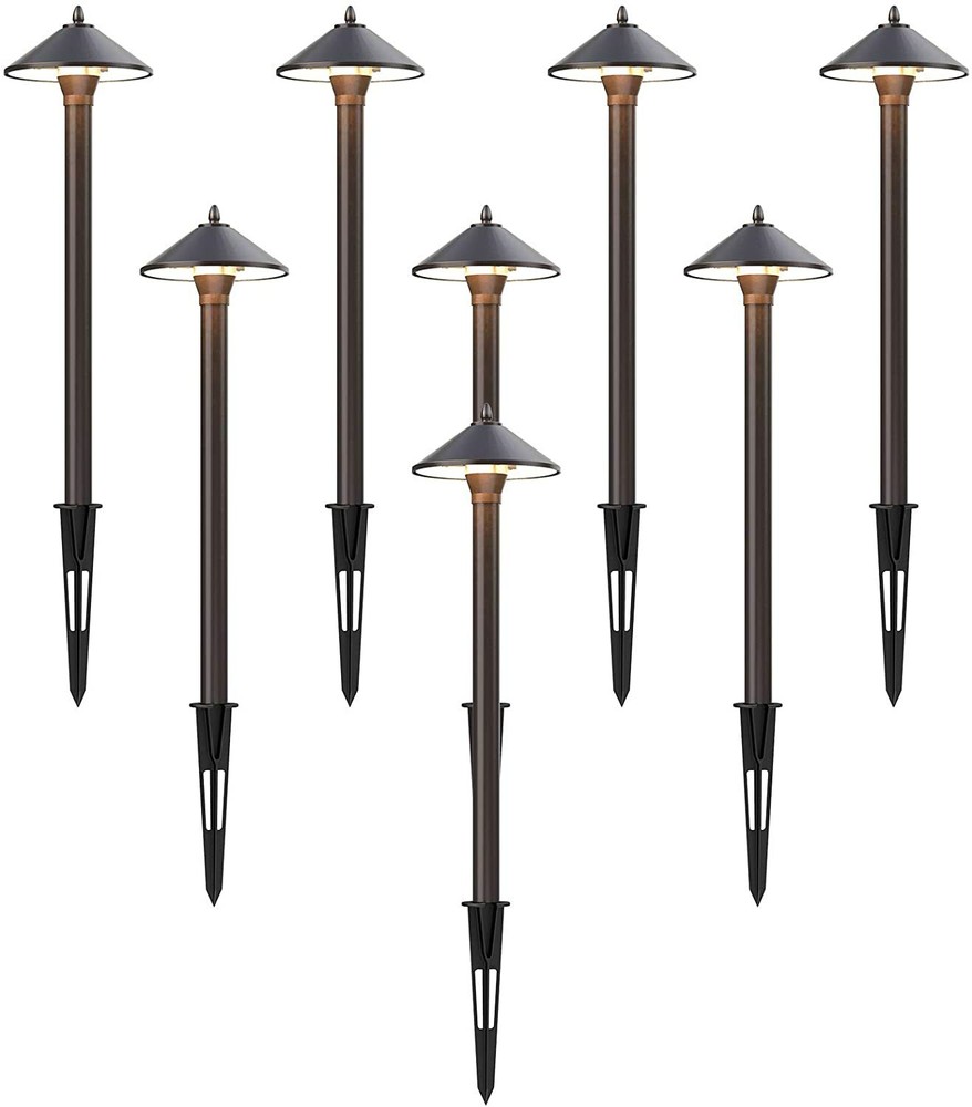 GOODSMANN 8 Pack Landscape Lighting Low Voltage Path Lights 10W Halogen 25 Lumen