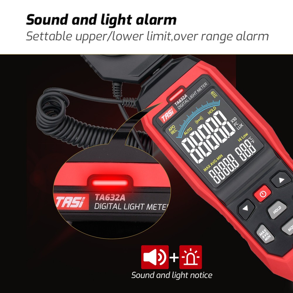 TA632A LCD Light Meter Digital Meter Luminometer Light Meter 0-200000 Lux