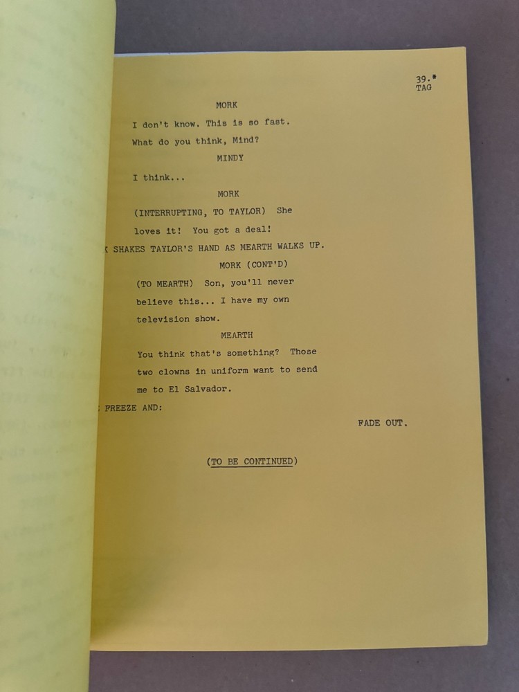 RARE 1980s Mork and Mindy Script Gotta Run Part 1 + 2 - TWO Production SCRIPTS