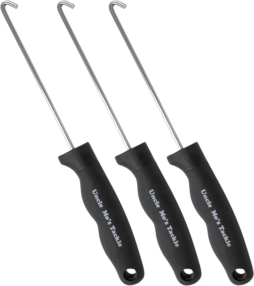 UMT - Durable Hookout, Fish De-Hooker, 10" Hook Remover 3 Pack, Silver/Black