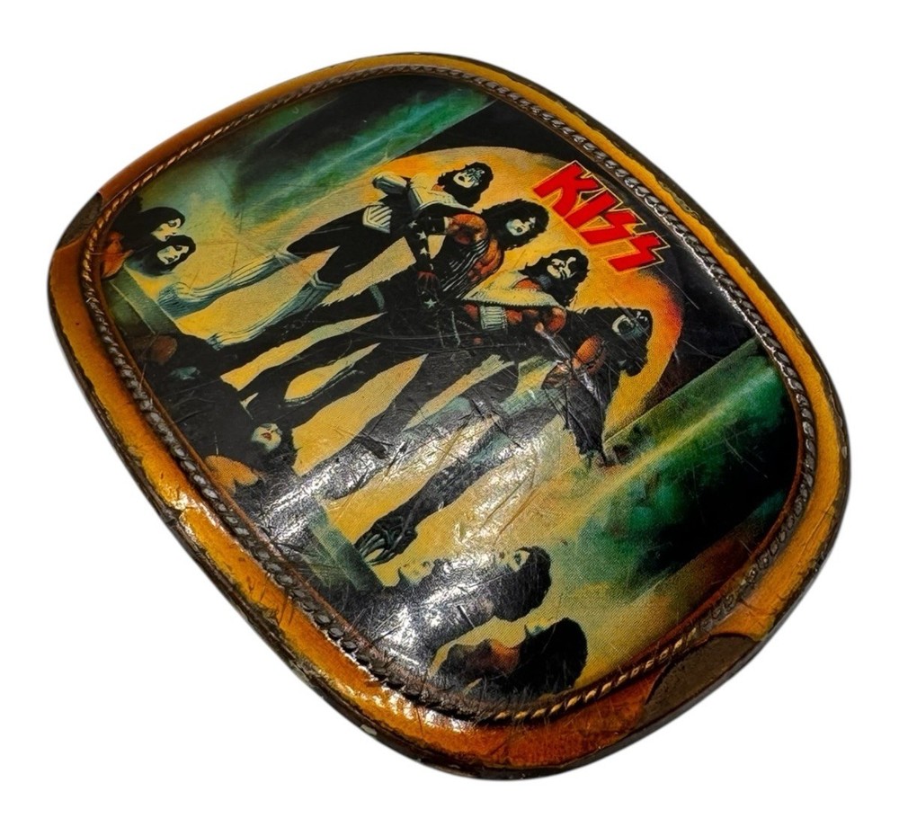 Vintage 1977 KISS Love Gun Belt Buckle Pacifica Manufacturing Rare Rock