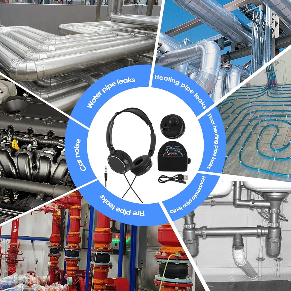 Water Leak Detector, Pipe Detector with Table Header, 13000X Sound Amplification