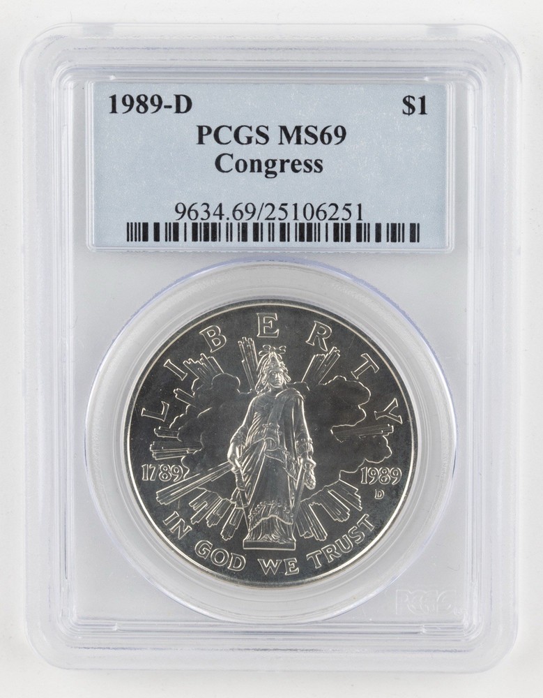 1989-D Congress Silver Commemorative Dollar MS69 PCGS - 1209B