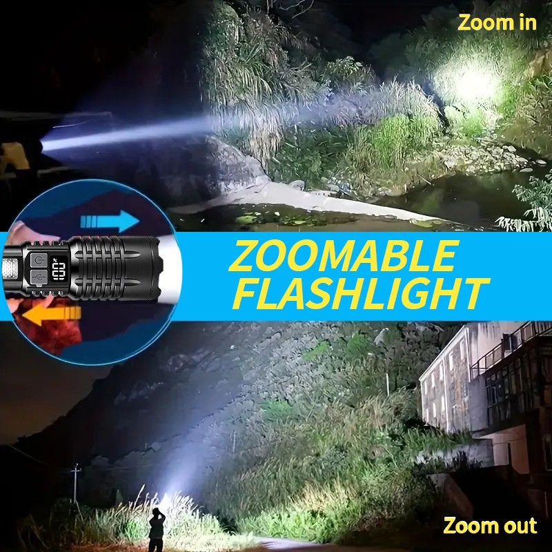 990000000Lumen Super Bright LED Tactical Flashlight Rechargeable LED Work Light