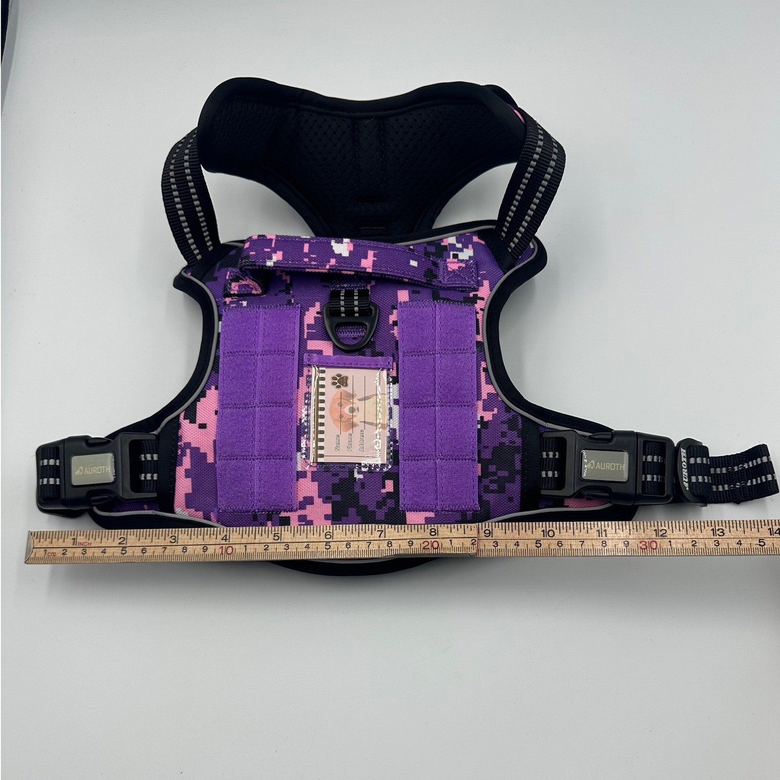 Auroth Purple Camo Tactical Dog Harness Adjustable No Pull Vest Size M NEW