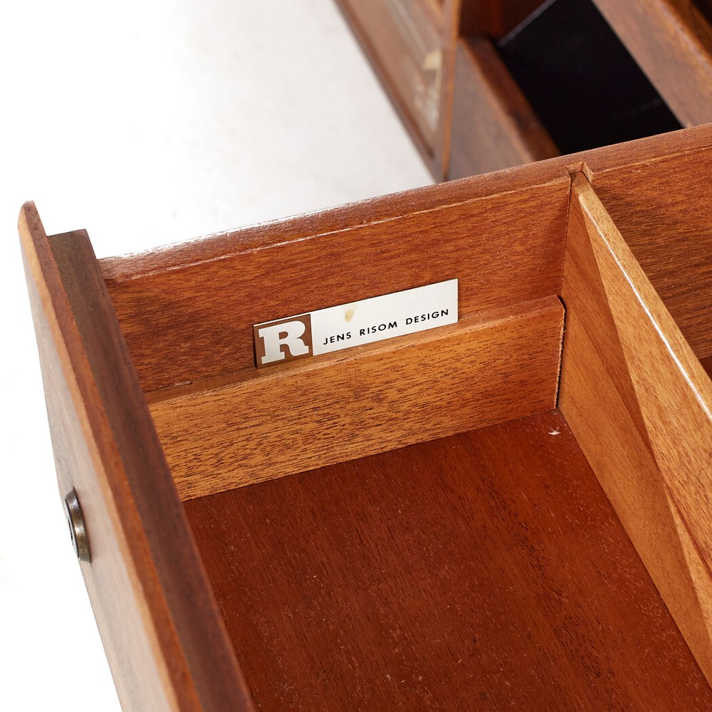 Jens Risom Mid Century Walnut and Brass Credenza
