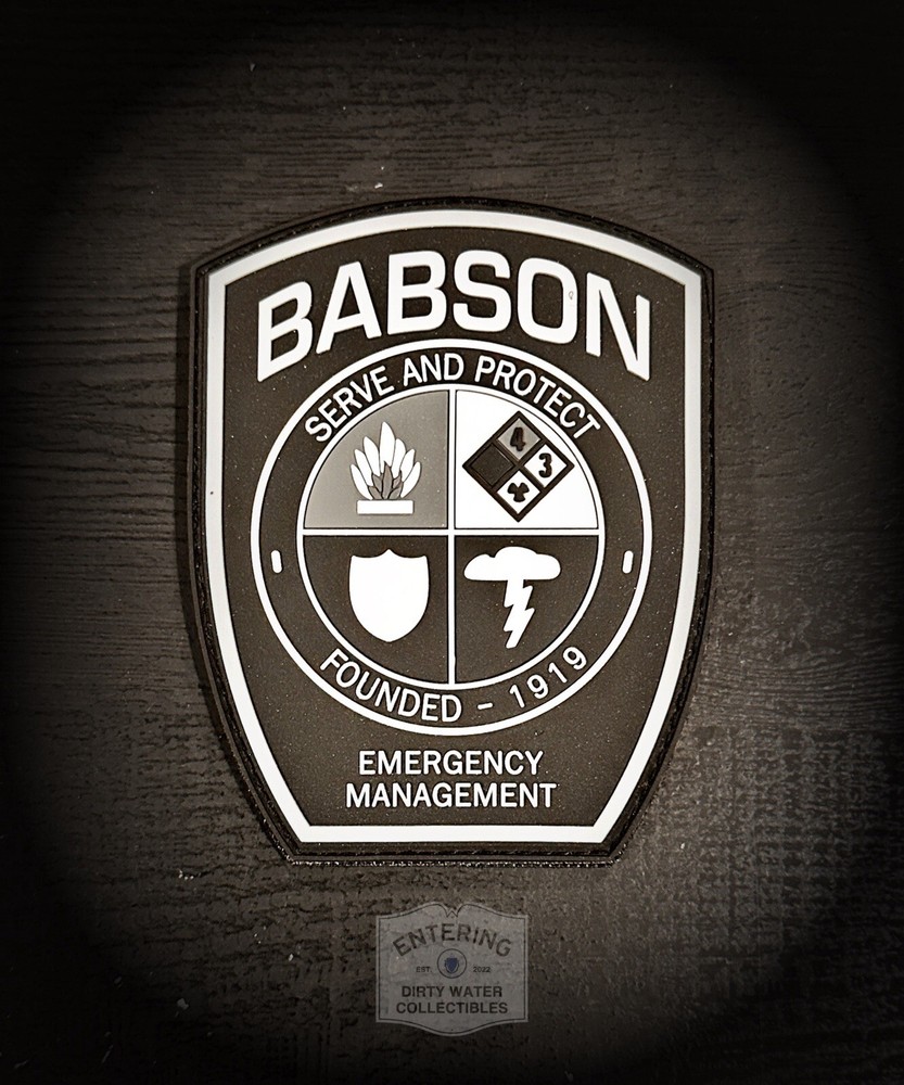 Babson College PD Emergency Management Unit PVC Hook And Loop patch