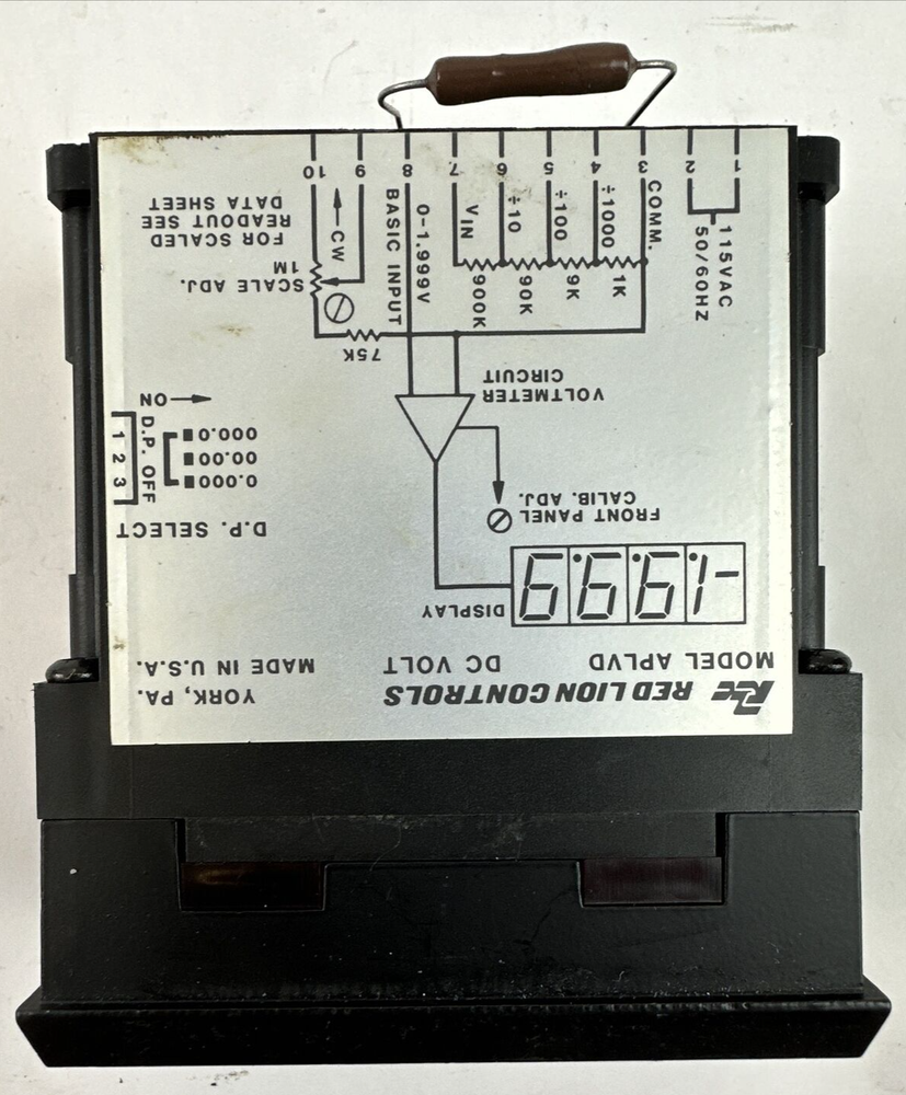 RED LION CONTROLS APLVD DC VOLT 4 DIGIT DISPLAY 115VAC