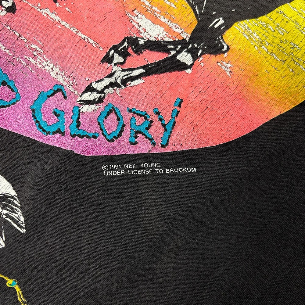 Vintage Neil Young Crazy Horse Ragged Glory Concert Tour Shirt Sz S/M Brockum
