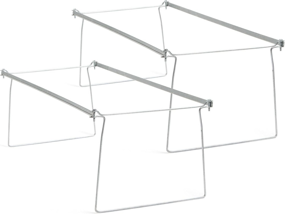 Adjustable Hanging File Frame, Heavy Duty Steel, 2-Pack Gray