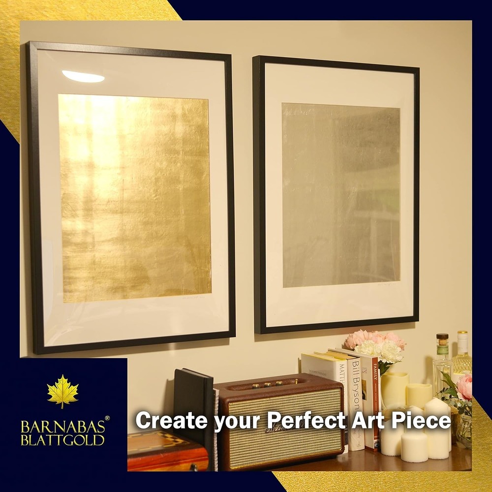 Barnabas Gilding Kit - 100 Sheets Gold/Silver Leaf, Adhesives & Tools