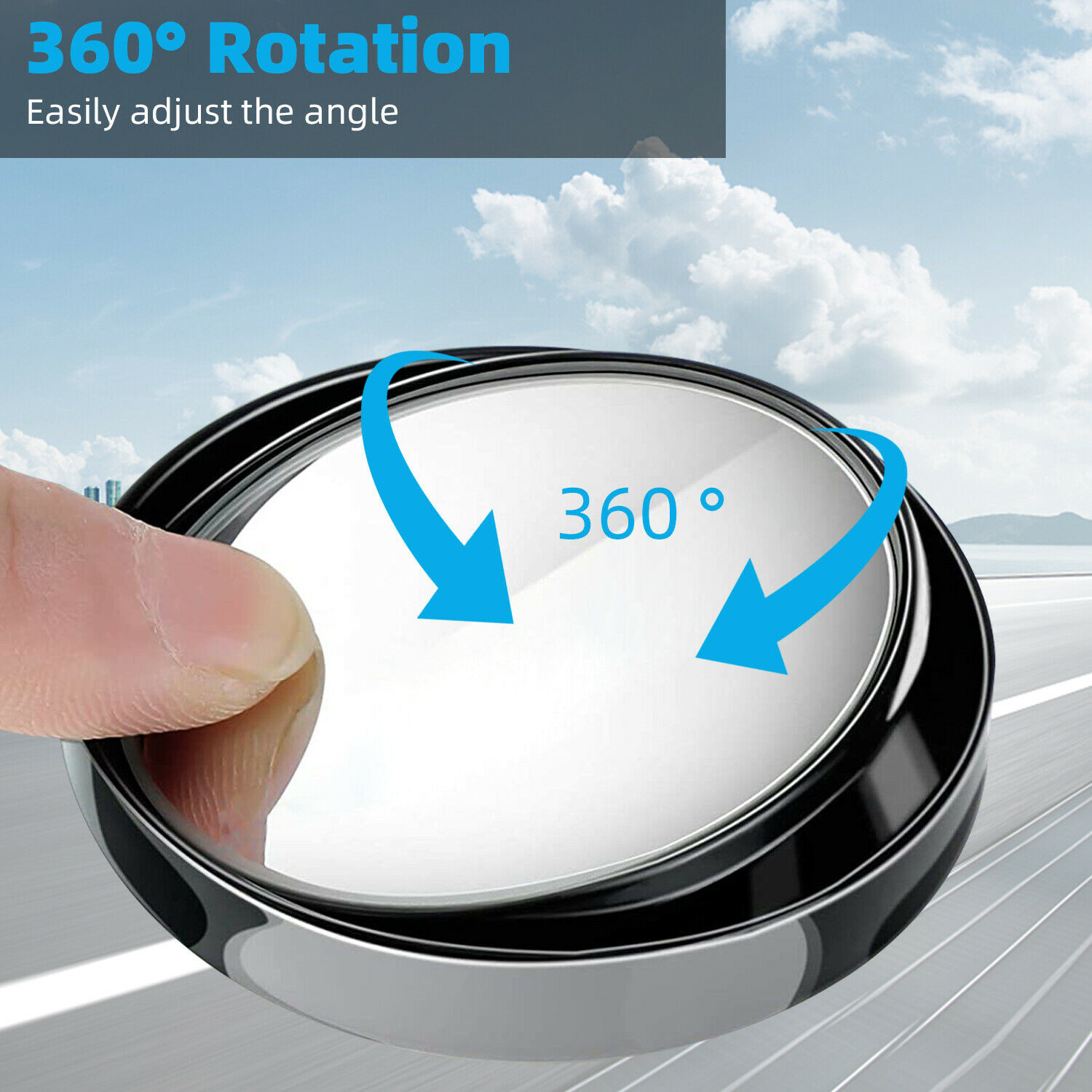 2PCS Blind Spot Mirrors Round HD Glass Convex 360° Side Rear View Mirror for Car