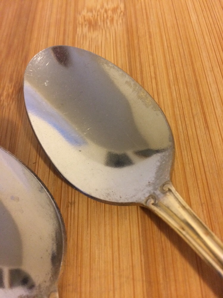 Farberware Gold Electroplate Scroll Plume Tip 2 TEASPOONS 6 1/8" As-is
