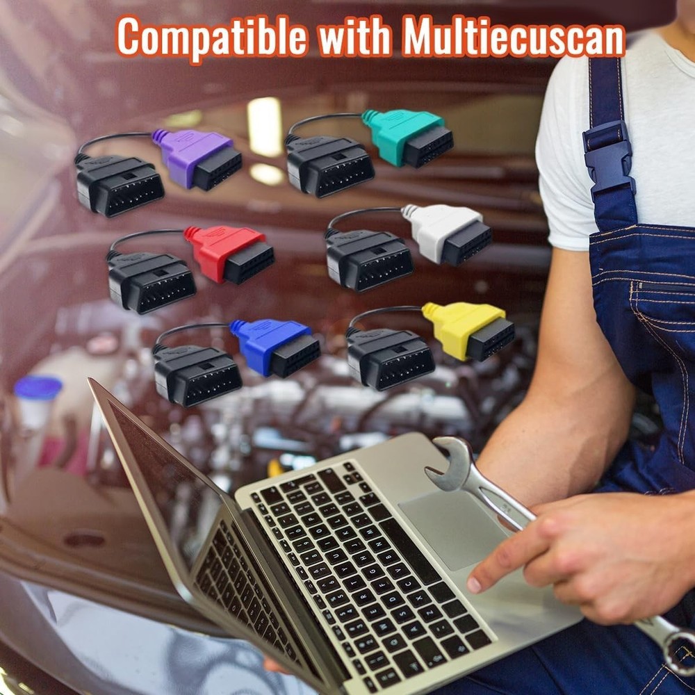 Adapter 6PCS for Multiecuscan Adapter Cable 6 Colors Adapter Cable OBD2 Dia