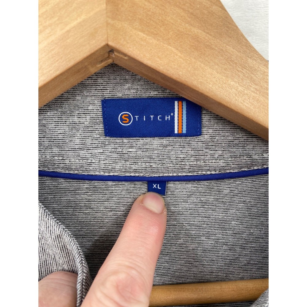 Stitch Golf Pullover Mens XL Grey 1/4 Zip Micro Stripe Performance Lightweight