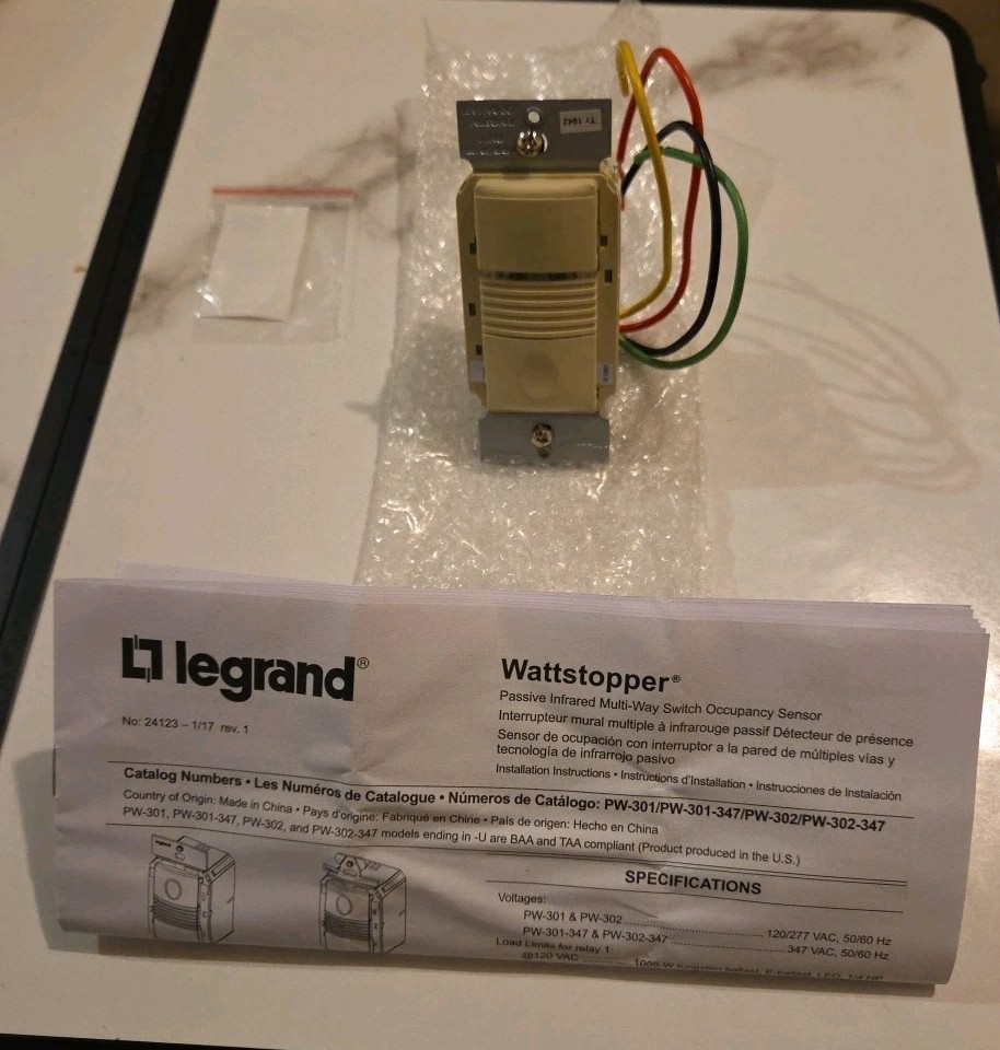 WattStopper PW-301-I PIR Wall Switch Sensor **NO BOX**