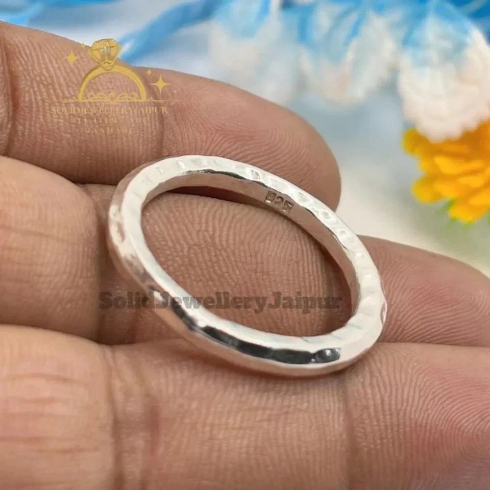 925 Sterling Silver Band Band Ring Hammered Band Ring Thumb Ring Statement Ring