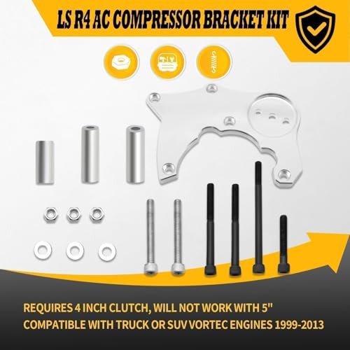 LS R4 AC Compressor Bracket Kit Compatible with LS LQ LS2 LS3 LS6 1999-2013