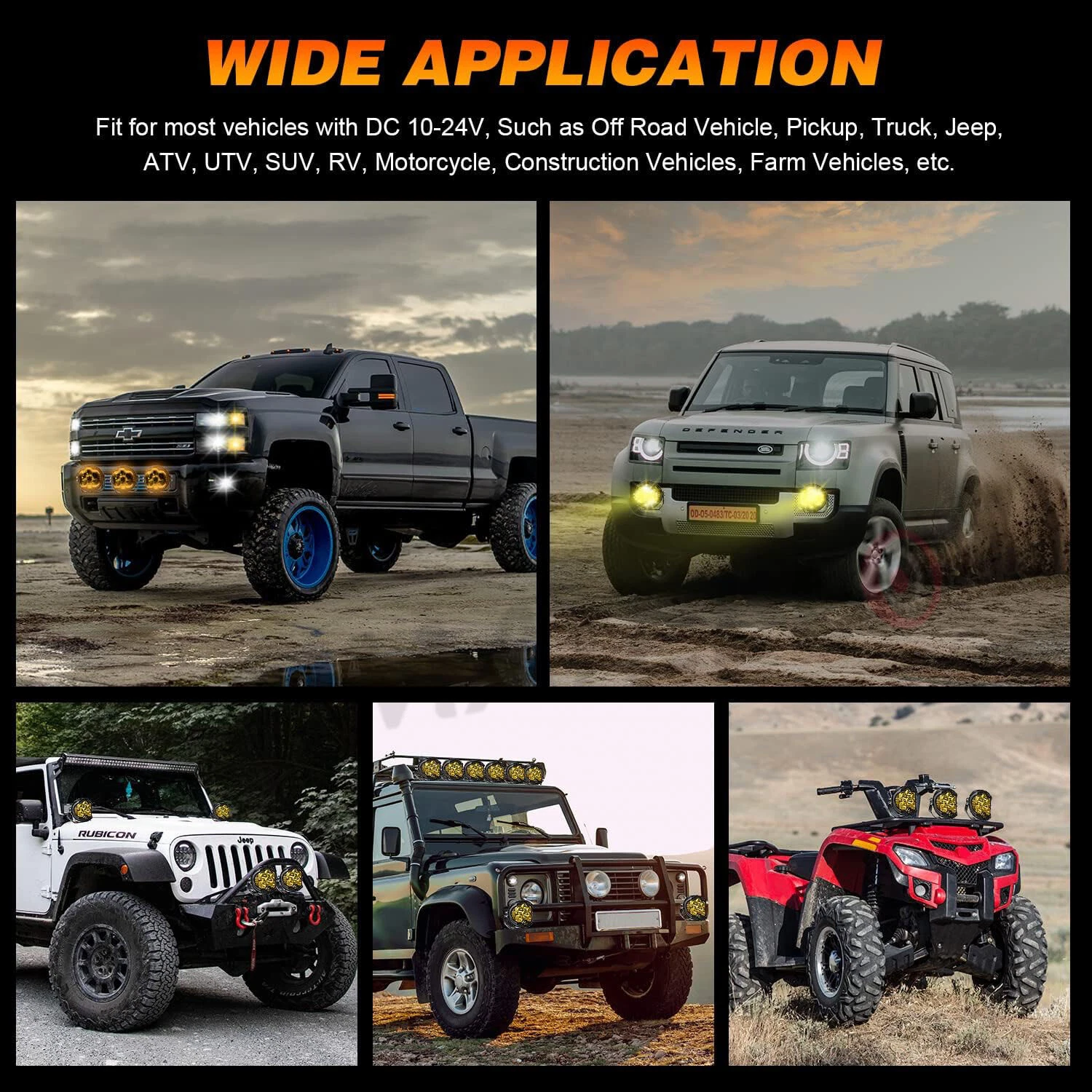 4/5/7inch Car LED Work Light Pods Spot Flood Combo Offroad SUV Driving Fog Lamp