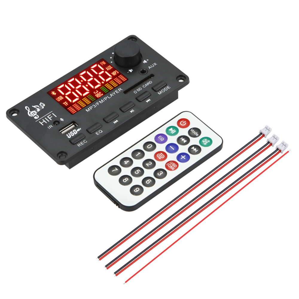 Car FM Radio Module Bluetooth 5.0 MP3 Decoder Board USB TF Audio Player 7-22V