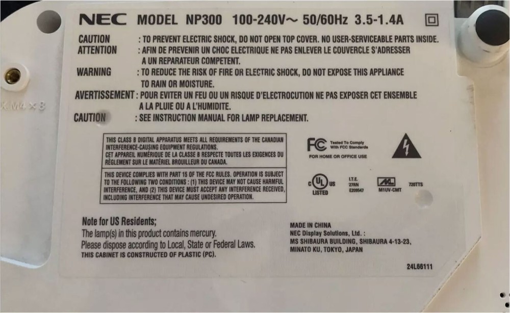 NEC NP300 LCD Projector - Tested & Working