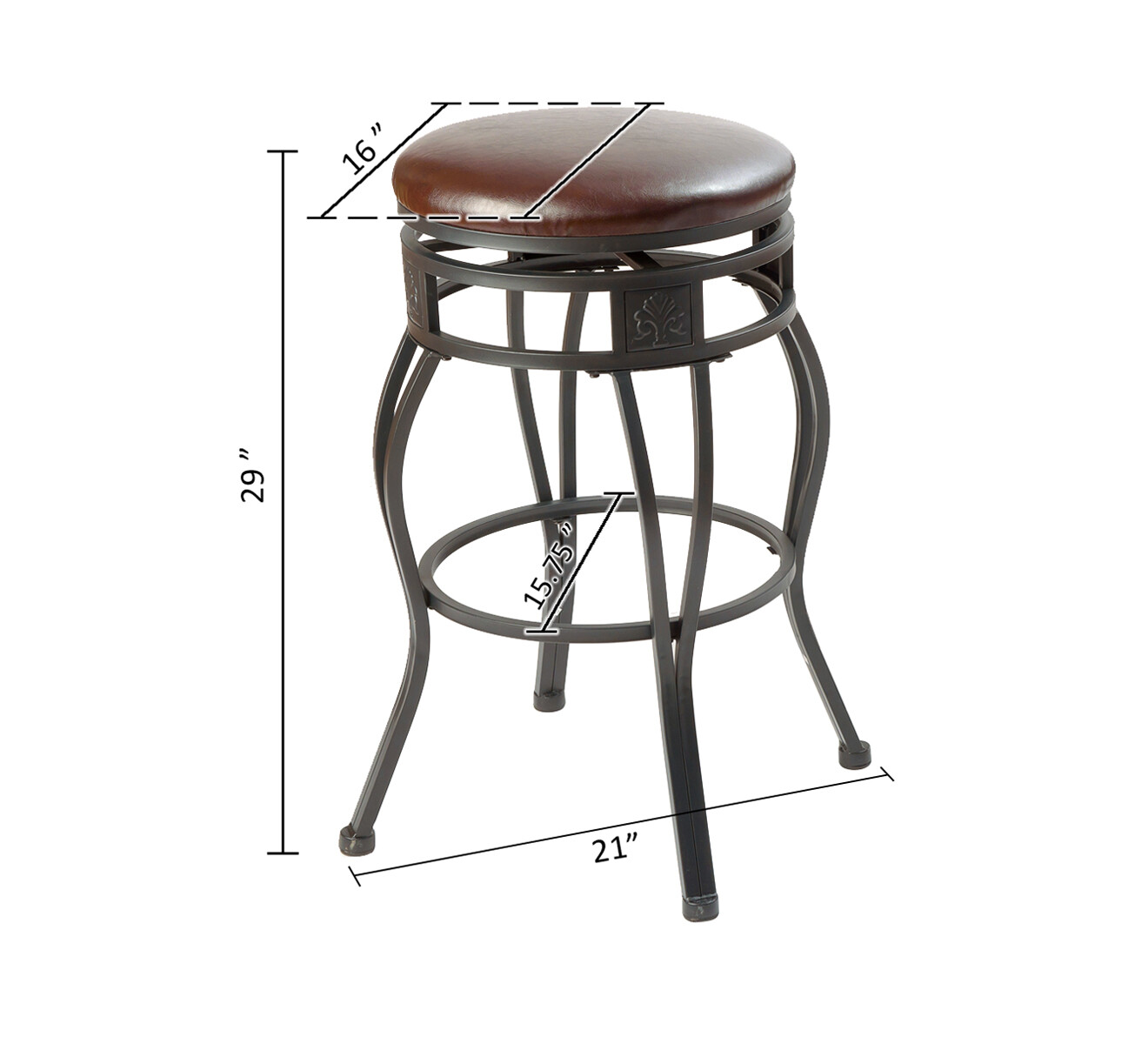 Swivel Barstools/Faux Leather Seat, Espresso, 29", Set of 2 (Collectible) 4432