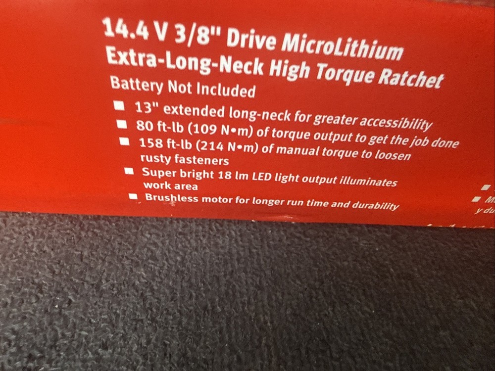For Snap-on CTR869GMDB 14.4 V 3/8" Drive MicroLithium High-Torque Extra-Long