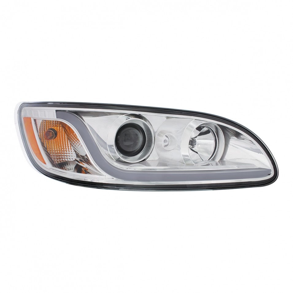 Chrome Projection Headlight f/ 1999-2019 Peterbilt - Dual Function - Passenger