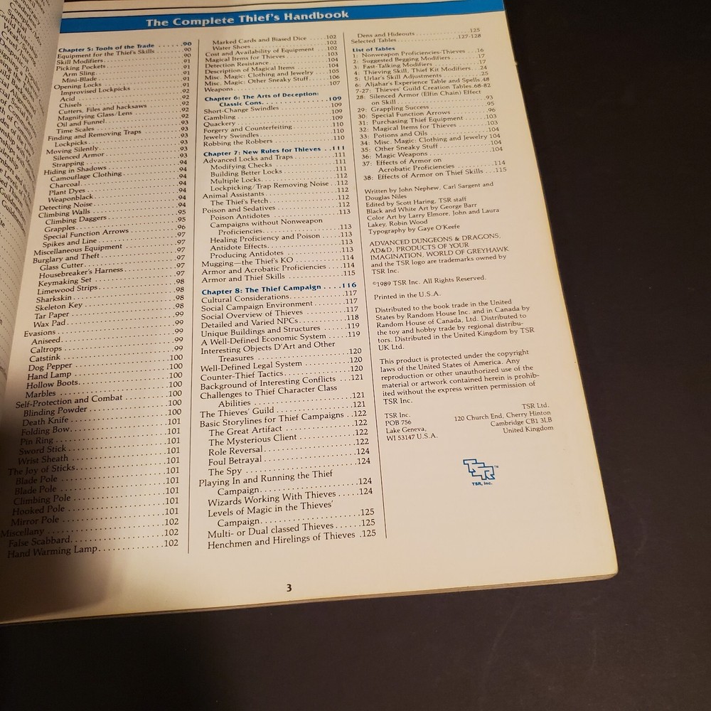Advanced Dungeons & Dragons: Thief's Rules Supplement ☆ TSR ☆ D&D ☆ Authentic ☆