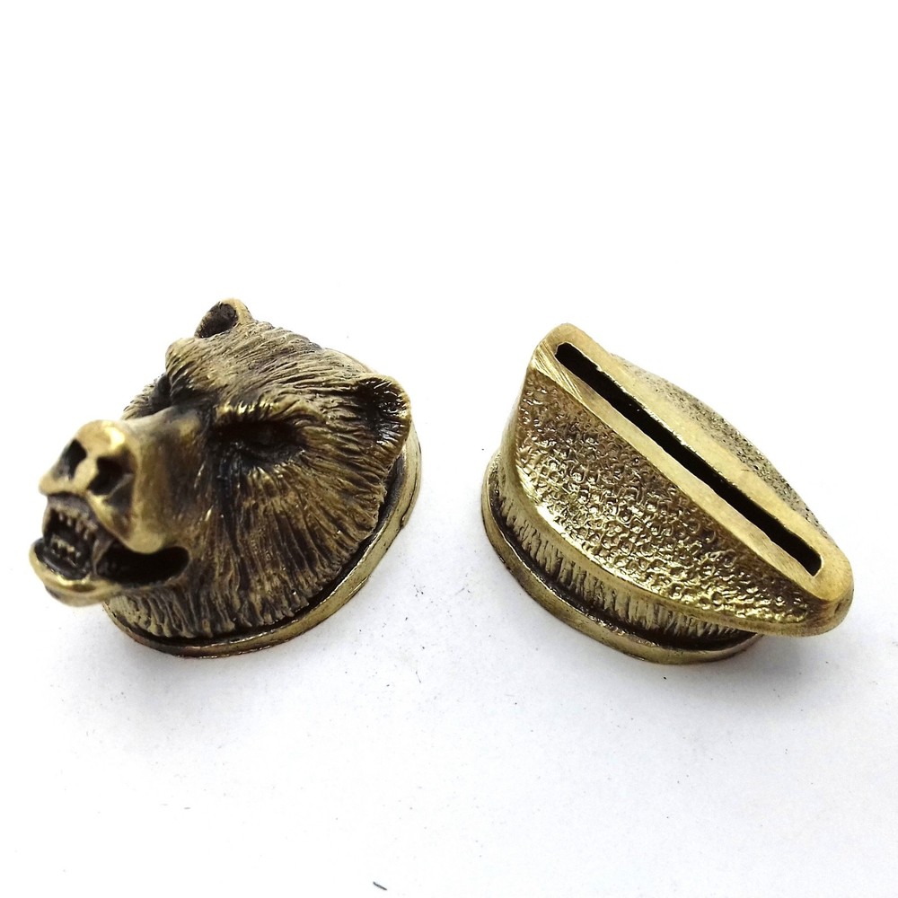 SET BEAR SOLID BRONZE FINGER GUARD BOLSTER & POMMEL CUSTOM KNIFE MAKING