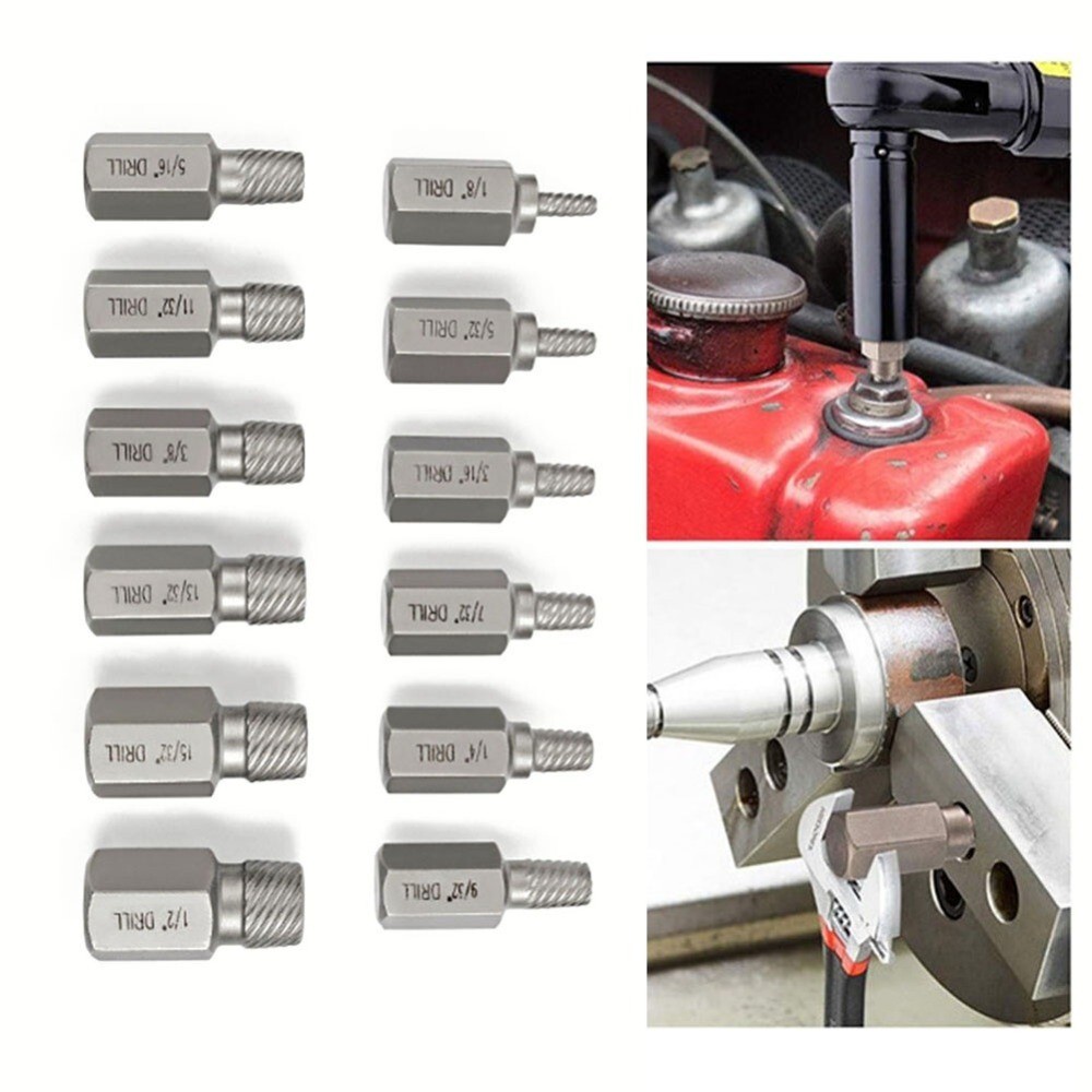 Screw Extractor Set Damaged Broken Bolt Screw Extractor Hex Head Extractor 23Pcs