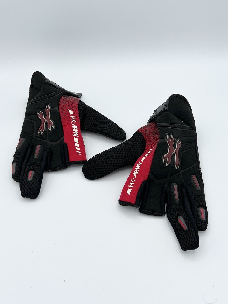 HK 2014 Medium Black/Red Hardline Gloves -Lava