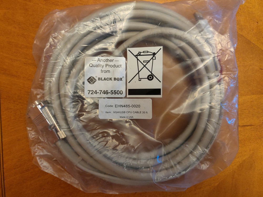 EHN485-0020 Black Box ServSwitch USB 20 Foot CPU KVM Cable
