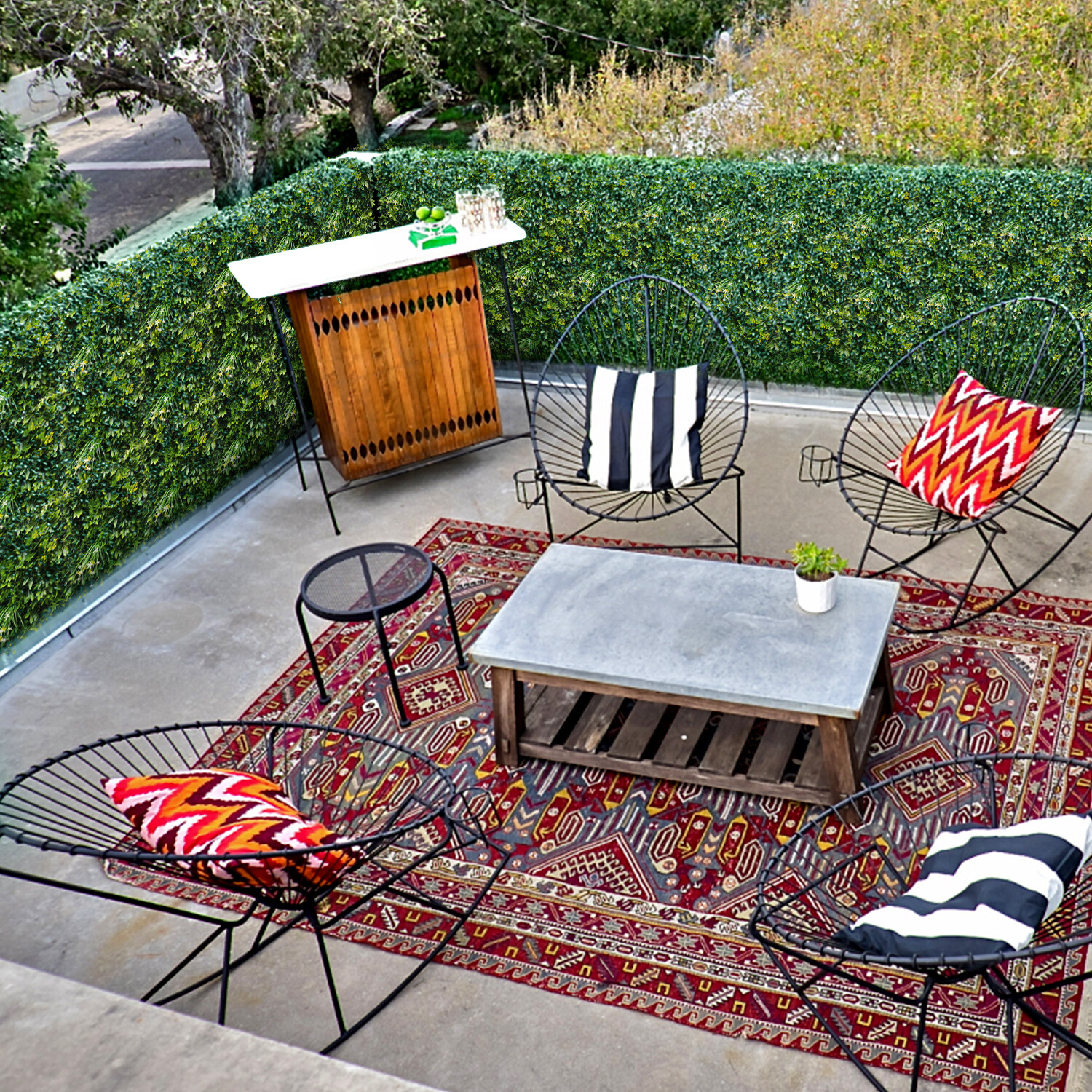 20"x20" Artificial Faux 3D Mix Leaf Privacy Fence Screen Decor Panel Hedge V6