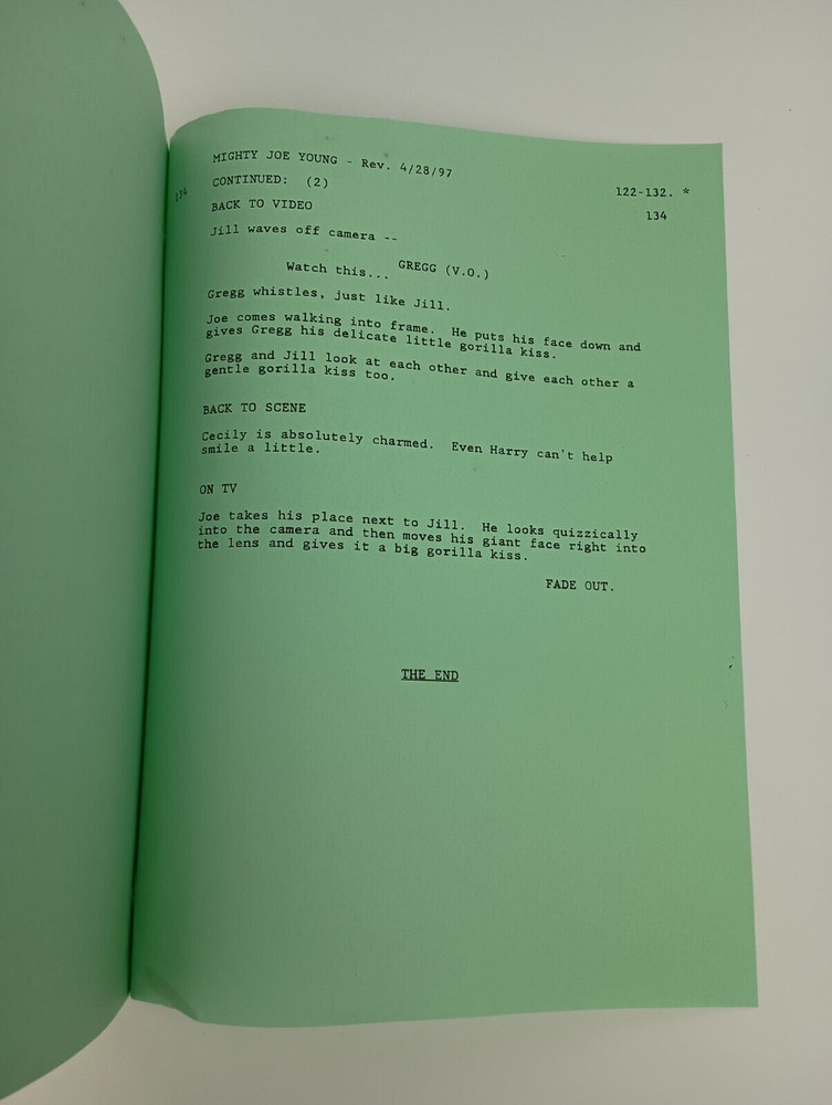 Mighty Joe Young Original Script with multiple revision page colors