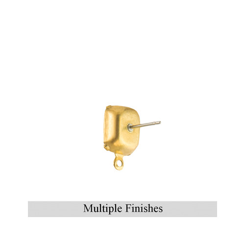 10x8mm Octagon 1 Loop Closed Back Settings with Post (6)